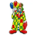 Produktbild: Amakando Witziges Wandbild Clown mit Ballons / 60 cm/Narren Wanddekoration Zirkusclown/EIN Blickfang zu Karneval & Fastnacht