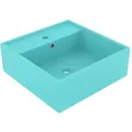 Produktbild: Luxus-waschbecken Überlauf Quadratisch Matt Hellgrün 41x41 Cm Vidaxl