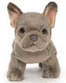 Produktbild: Uni-Toys Kuscheltier Französische Bulldogge (grau) - Mit/Ohne Leine - 26 cm - Plüschtier, zu 100 % recyceltes Füllmaterial