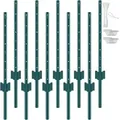Produktbild: 3 Fuß langer Zaunpfosten, 10er-Pack T-Pfosten Hochleistungs-Zaunpfosten aus Metall, stabile Zaunpfähle aus Stahl für Gartenhof, Rasen, Bauernhöfe und