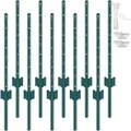 Produktbild: VEVOR 3 Fuß langer Zaunpfosten, 10er-Pack T-Pfosten Hochleistungs-Zaunpfosten aus Metall, stabile Zaunpfähle aus Stahl für Gartenhof, Rasen, Bauernhöfe und Maschendrahtzäune im Freien, grün