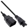 Produktbild: InLine Netzkabel, C14 Kupplung auf C5 Stecker, schwarz, 1m (1 m) (16551)