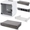 Produktbild: DIGITUS DN-10-SET-1 Netzwerk Wandgehäuse 6HE PDU 8-Port Switch CAT 6 Patch Panel
