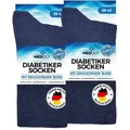 Produktbild: MEDOLY Diabetikersocken mit 97% Baumwolle, ohne Bund (6 Paar) ohne störende Naht blau 35/38