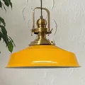Produktbild: bamyum Asletl Hängelampe Industrial aus Metall Ø41 cm, Küchenlampe Vintage, Hängelampe Esstisch E27, Pendelleuchte Dunkelgelb, Wohnzimmerlampe Hängend Vintage, Pendelleuchte Esstisch und Wohnzimmer