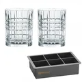 Produktbild: Nachtmann Square Whisky Ice Cube Set: 2 Whiskygläser + 1 Eiswürfelform