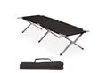 Produktbild: CampFeuer Gartenliege XXL Feldbett mit Tragetasche, Schwarz, Belastbar bis 200kg, Massive und stabile Ausführung