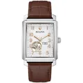Produktbild: Bulova Herren Armbanduhr Automatic, mit Lederarmband, Gehäusegröße: 49x33 mm, 96A268