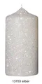Produktbild: Kopschitz Kerzen Adventskerze Glamour Glitter Stumpenkerzen Silber 120 x Ø 60