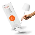 Produktbild: SIGOR Nuindie 2.0 - Dimmbare LED Akku-Tischlampe Indoor & Outdoor, IP54 spritzwassergeschützt, Höhe 38 cm, aufladbar mit USB-C, 12 h Leuchtdauer, schneeweiss