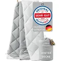 Produktbild: Welldora OPTICLIMA Allergiker Bettdecke 135x200 Winter -  Green  zert. - Ultra warme Winterdecke - Wendedecke- Premium Steppdecke - Grau/Weiß