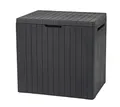 Produktbild: Keter City Box, Aufbewahrungsbox, dunkelgrau, Inhalt: 113L, Maße: HxTxB 55x44x57,8cm, ideal für Balkon und kleine Flächen, Holzoptik