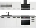 Produktbild: Belini Küchenzeile Küchenblock Margaret - Küchenmöbel 240 cm Einbauküche Vollausstattung ohne Elektrogeräten mit Hängeschränke und Unterschränke, mit Arbeitsplatten, Weiß matt