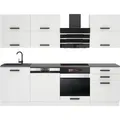 Produktbild: Küchenzeile Küchenblock Margaret - Küchenmöbel 240 cm Einbauküche Vollausstattung ohne Elektrogeräten mit Hängeschränke und Unterschränke, mit