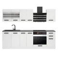 Produktbild: Belini Küchenzeile Küchenblock Margaret - Küchenmöbel 240 cm Einbauküche Vollausstattung ohne Elektrogeräten mit Hängeschränke und Unterschränke, mit Arbeitsplatten, Weiß matt