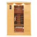 Produktbild: Dewello® Infrarotkabine Infrarotsauna Pierson PRO 135x105 für 1-2 Personen aus Hemlock und Zedern Holz mit Duo Vollspektrumstrahler, Bodenstrahler, LED-Farblicht, Bluetooth, FM,MP3,USB