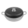 Produktbild: Petromax Camping-Backofen - Backofen aus Edelstahl fürs Camping im Zelt oder Wohnmobil - geeignet für Gaskocher, Gasgrill, Glut, offenes Feuer oder Elektro- sowie Gasherd - 31,6 cm Durchmesser