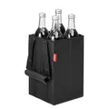 Produktbild: achilles Flaschentasche 4 Fächer je 1,5 Liter – Reißfester Flaschenkorb mit Klettband – Faltbarer Flaschenträger mit Trennwänden – Flaschen Einkaufstasche für Wasserflaschen, Wein und Bier – Schwarz