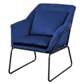 Produktbild: Sessel gepolstert Beistellsessel Stuhl Couch Relaxsessel Samt Blau SVITA JOSIE