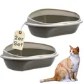 Produktbild: 2x Katzenklo Ecke XXL Eck Katzentoilette Ecktoilette offen Katzen WC Doppelpack