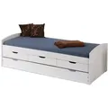 Produktbild: Ulli Bett 90 X 190 Cm Mit 1 Ausziehbett, 3 Schubladen, Inkl. 1 Lattenrost Weiß.