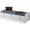 Produktbild: Ulli Bett 90 X 190 Cm Mit 1 Ausziehbett, 3 Schubladen, Inkl. 1 Lattenrost Weiß.