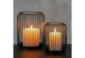 Produktbild: draadwerk® Bodenwindlicht 2er Set, Kerzenständer Metall Schwarz, Kerzenhalter Groß Oval (16,5L x 21B x 16,5H cm), Schwarze Dekoration, Deko, Deko Windlichter aus Draht (Schwarz)