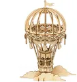 Produktbild: Robotime 3D Puzzle Holzbausatz Heißluftballon, 140 Teile, Größe: 14,7 x 10,4 x 20,8 cm, TG406