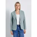 Produktbild: Kurzblazer STREET ONE, Damen, Gr. 40, blau (nile blau meliert), Web, Obermaterial: 93% Baumwolle, 7% Elasthan; Futter: 100% Elasthan, unifarben, normal normal, V-Ausschnitt, abgesteppt, Blazer Kurzblazer, aus Baumwolle mit Stretchanteil