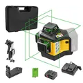 Produktbild: Stabila 12-V-System Kreuzlinienlaser LAX 600 G, selbstnivellierend, 3 x 360° grüne Laserlinien, max. Reichweite: 40 m, CAS-Akku und -Ladegerät (EU), Universal- Wandhalterung, Tragekoffer, 19797, Gelb
