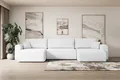 Produktbild: ALTDECOR Wohnlandschaft mit Schlaffunktion und Bettkasten ORRO-U 362x145x83cm Weiß - universal, links/rechts angeordnet Ecksofa U-Form Schlafsofa