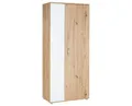 Produktbild: Mehrzweckschrank Garderobenschrank 1 Tür 5 Fächer Weiß Artisan Oak Schrank Regal