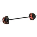 Produktbild: SPORTNOW Langhantel Set Metall Kunststoff Sand SchwarzRot 140L x 27B x 27H cm