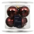 Produktbild: 6 Weihnachtskugeln Glas 8cm matt & glänzend Christbaumkugeln Weihnachtsbaumkugeln Groß Christbaumschmuck Weihnachtsbaumschmuck Deko Kastanienbraun