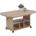 Produktbild: Mid.you Couchtisch, Sonoma Eiche, Holzwerkstoff, Holzoptik, oval, Rollen, Wange, 67x53-63x107-157 cm, FSC Mix, ausziehbar, höhenverstellbar, einfacher Aufbau, Wohnzimmer, Wohnzimmertische, Couchtische, Couchtische höhenverstellbar
