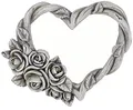 Produktbild: matches21 Schöner Grabschmuck Herz in grau wetterfest als Grabdekoration - Grabherz mit Rose für Friedhof aus Kunststein - Herz Dekoration für Grab 14,2 x 11,5 cm