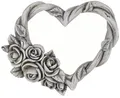 Produktbild: matches21 HOME & HOBBY Dekofigur Grabschmuck Herz mit Rosenranke Grabdeko grau 14,2 cm (1 St)