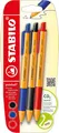 Produktbild: Druck-Kugelschreiber - STABILO pointball - 3er Pack - blau, schwarz, rot