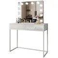 Produktbild: Lookway Schminktisch, Weiß Hochglanz, Weiß, Holzwerkstoff, 100x146x42 cm, Schlafzimmer, Schminktische