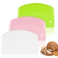 Produktbild: Vicloon Teigschaberkarte Kunststoff, 3 Stück Schüsselschaber, Dough Scraper Plastic, Teigschneider für Teigkuchen, Pizza, Backwerkzeug (Grün/Weiß/Rosa)