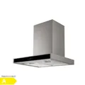 Produktbild: PKM Kaminabzugshaube 8060G Z - 60cm, Touch-Control, Edelstahl, Glasfront schwarz