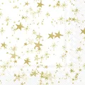 Produktbild: 20 Servietten Sternenglanz gold auf weiß | Geburtstag | Hochzeit | Winter | Weihnachten | Silvester | Tischdeko | Decoupage | Serviettentechnik 33x33cm