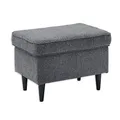 Produktbild: Stella Trading Oskar Fußhocker gepolstert, Anthrazit - Vintage Polsterhocker für Sessel, Couch und Sofa - 63 x 43 x 42 cm (B/H/T)