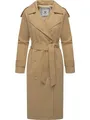 Produktbild: Ragwear Damen lange Übergangsjacke eleganter Mantel Klassischer Trenchcoat Longtrench YOUMODO Sand Gr. S