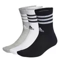 Produktbild: adidas Unisex 3-Stripes Cushioned Crew Socks 3 Pairs, Medium Grey Heather/White/Black/White, 8.5-10