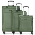 Produktbild: Franky Melbourne 3.0 4-Rollen Kofferset 3tlg. mit Dehnfalte  grün