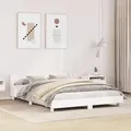 Produktbild: vidaXL Massivholzbett ohne Matratze Weiß 120x200 cm Kiefernholz