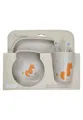 Produktbild: Sterntaler Geschirrset Fuchs Filou - 5-teilig - modische, eckige Form mit Druckmotiv - Teller, Schale, Trinkbecher & Besteck - langlebig & lebensmittelecht - Geschenk-Set für Kinder, lichtgrau