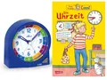 Produktbild: Kinderwecker ohne Ticken + Buch CONNI Die Uhrzeit lernen Blau Jungen - 1937/5 BU