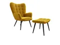 Produktbild: Mirjan24 Ohrensessel mit Hocker Gunar 0022, Stilvoll Lesesessel, Relaxsessel mit Hocker im Modernen Look, Lehnstühle, Polstersessel, Fernsehsessel (Gelb (HCD-20))